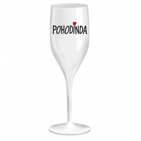 POHODINDA - bílá nerozbitná prosecco sklenice 150 ml