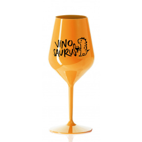 VÍNOSAURUS - oranžová nerozbitná sklenice na víno 470 ml