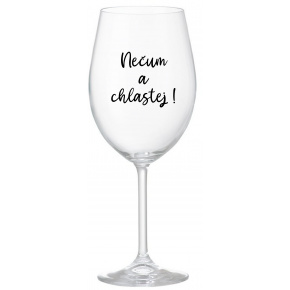 NEČUM A CHLASTEJ! - čirá sklenice na víno 350 ml