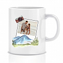 Personalizovaný klasický bílý keramický hrníček 300 ml s polaroidem z dovolené