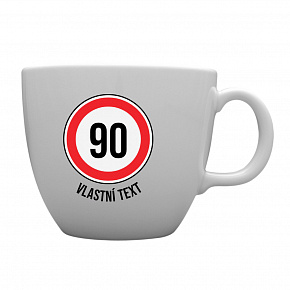 Personalizovaný MEGA XXL keramický hrnek 1 000 ml - narozeninová dopravní značka 