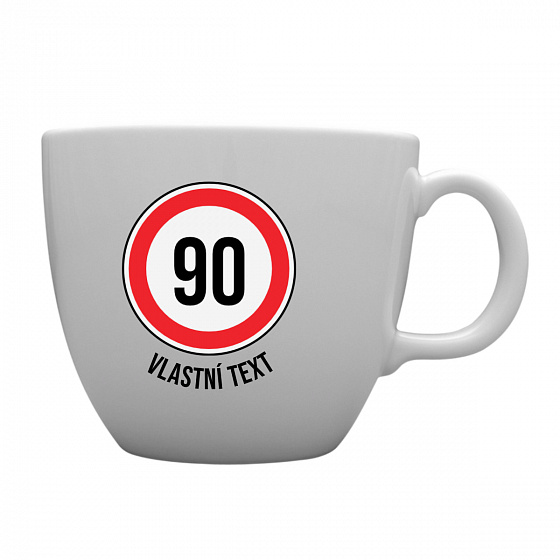 Personalizovaný MEGA XXL keramický hrnek 1 000 ml - narozeninová dopravní značka 