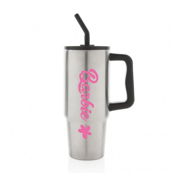 BARBIE - stříbrný cestovní termohrnek 900 ml  