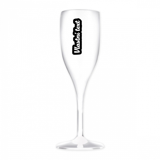 Personalizovaná nerozbitná prosecco sklenice s vlastním textem s obrysem