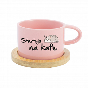 STARTUJU NA KAFE - růžový hrníček makronka 200 ml STARTUJU NA KAFE - růžový hrníček makronka 200 ml