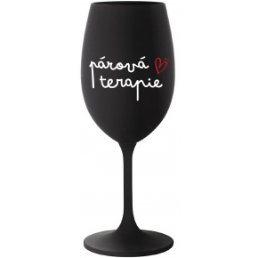 PÁROVÁ TERAPIE - černá sklenice na víno 350 ml