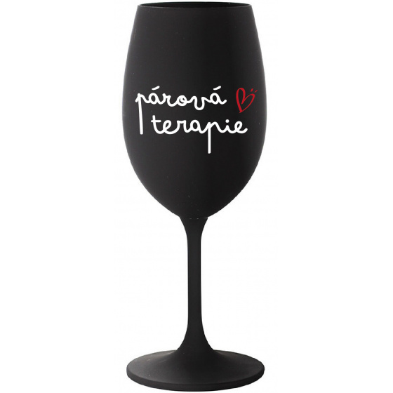 PÁROVÁ TERAPIE - černá sklenice na víno 350 ml