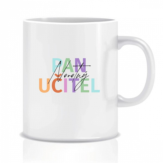 Personalizovaný klasický bílý keramický hrníček 300 ml pro paní učitelku/pana učitele 