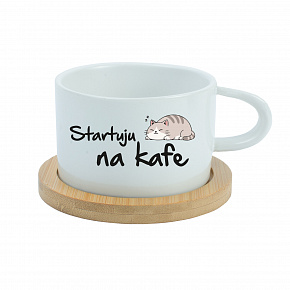 STARTUJU NA KAFE - bílý hrníček makronka 200 ml STARTUJU NA KAFE - bílý hrníček makronka 200 ml
