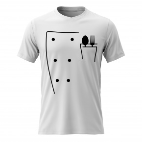 Dámské bavlněné tričko s potiskem - KUCHAŘKA - bílé