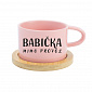 BABIČKA MIMO PROVOZ - růžový hrníček makronka 200 ml
