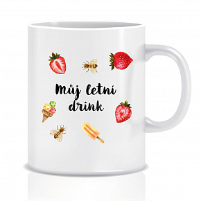 Personalizovaný klasický bílý keramický hrníček 300 ml s letním mixem 