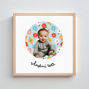 Personalizovaný magický fotoobraz v rámu - čtverec 20x20 - výřez fotky na podkladu 