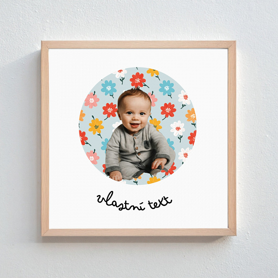Personalizovaný magický fotoobraz v rámu - čtverec 20x20 - výřez fotky na podkladu 
