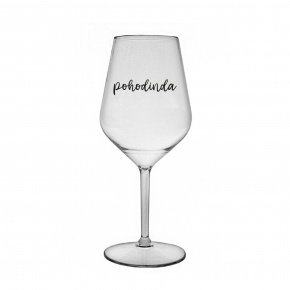 POHODINDA - čirá nerozbitná sklenice na víno 470 ml