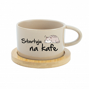 STARTUJU NA KAFE - krémový hrníček makronka 200 ml STARTUJU NA KAFE - krémový hrníček makronka 200 ml