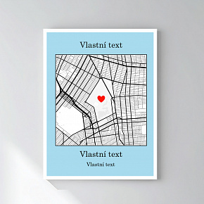 Personalizovaný magický fotoobraz v rámu - 30x40 - mapa 