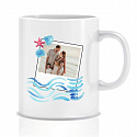 Personalizovaný klasický bílý keramický hrníček 300 ml s polaroidem z dovolené