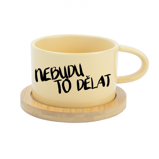 NEBUDU TO DĚLAT - žlutý hrníček makronka 200 ml