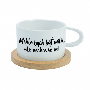 MOHLA BYCH BÝT MILÁ, ALE NECHCE SE MI - bílý hrníček makronka 200 ml