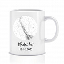 Personalizovaný klasický bílý keramický hrníček 300 ml s hvězdnou mapou