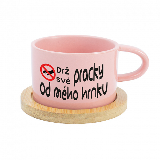 DRŽ SVÉ PRACKY OD MÉHO HRNKU - růžový hrníček makronka 200 ml