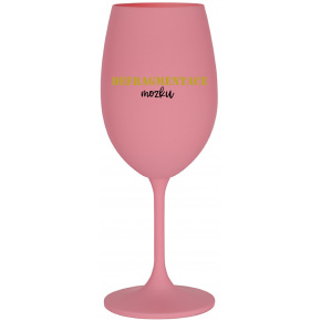 DEFRAGMENTACE MOZKU - růžová sklenice na víno 350 ml