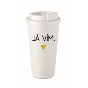 JÁ VÍM. - bílý termohrnek 475 ml