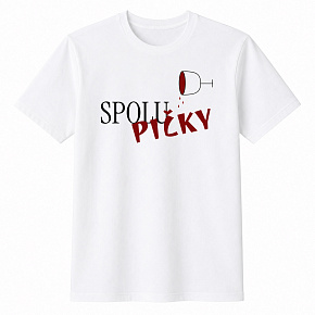 Dámské bavlněné tričko s potiskem - SPOLUPIČKY - bílé