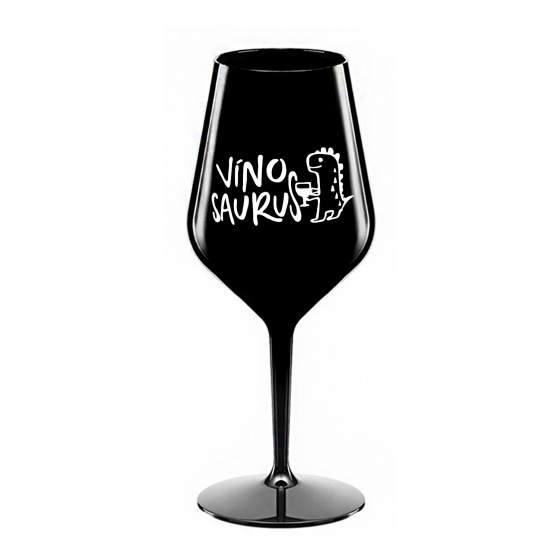 VÍNOSAURUS - černá nerozbitná sklenice na víno 470 ml