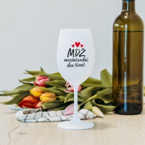 MEZINÁRODNÍ DEN ŽÍZNĚ - bílá  sklenice na víno 350 ml