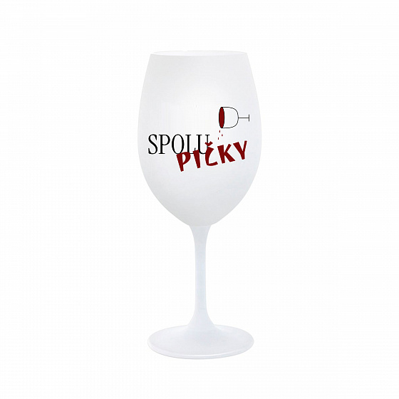 SPOLUPIČKY - bílá sklenice na víno 350 ml