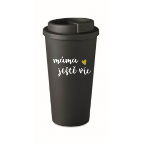 MÁMA JEŠTĚ VÍC - černý termohrnek 475 ml