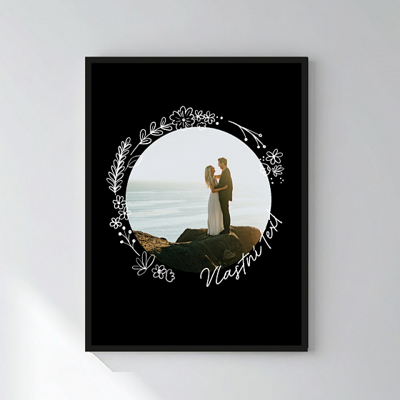 Personalizovaný magický fotoobraz v rámu - 30x40 - květinové orámování 