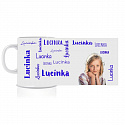 Personalizovaný klasický bílý hrníček 300 ml s textem a fotografií 