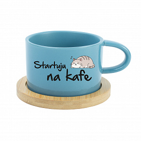 STARTUJU NA KAFE - modrý hrníček makronka 200 ml STARTUJU NA KAFE - modrý hrníček makronka 200 ml