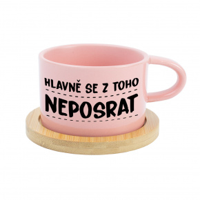 HLAVNĚ SE Z TOHO NEPOSRAT - růžový hrníček makronka 200 ml