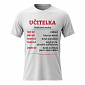 Dámské bavlněné tričko s potiskem - HODINOVÁ SAZBA UČITELKA - bílé