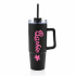 BARBIE - černý cestovní hrnek s průhledným víčkem 900 ml  