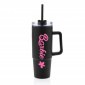 BARBIE - černý cestovní hrnek s průhledným víčkem 900 ml  