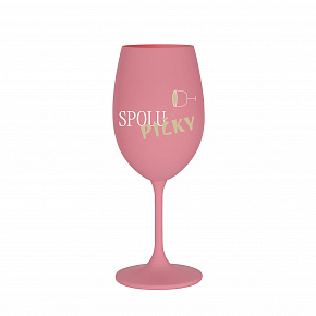 SPOLUPIČKY - růžová sklenice na víno 350 ml SPOLUPIČKY - růžová sklenice na víno 350 ml