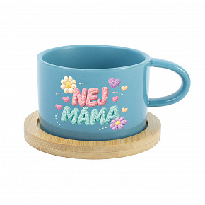 NEJ MÁMA - modrý hrníček makronka 200 ml