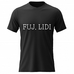 Dámské bavlněné tričko s potiskem - FUJ, LIDI - černé