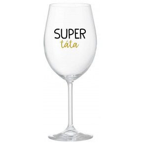SUPER TÁTA - čirá sklenice na víno 350 ml