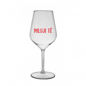 MILUJI TĚ - čirá nerozbitná sklenice na víno 470 ml