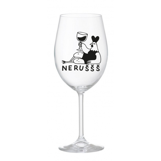 NERUŠŠŠ - čirá sklenice na víno 350 ml