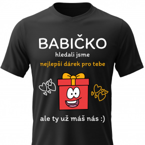 Dámské bavlněné tričko s potiskem - NEJLEPŠÍ DÁREK PRO BABIČKU - černé Dámské bavlněné tričko s potiskem - NEJLEPŠÍ DÁREK PRO BABIČKU - černé