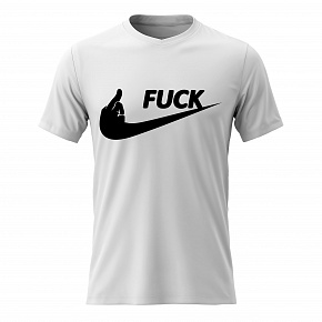 Pánské bavlněné tričko s potiskem - FUCK - bílé
