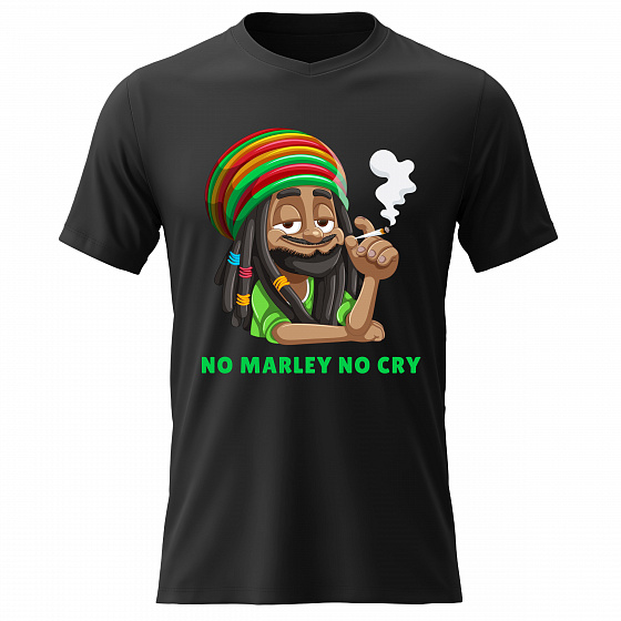 Dámské bavlněné tričko s potiskem - BOB MARLEY - černé