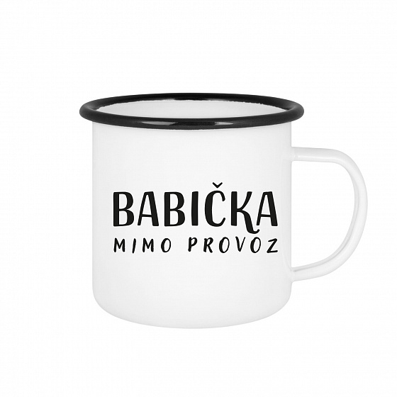 BABIČKA MIMO PROVOZ - bílý plecháček 350 ml